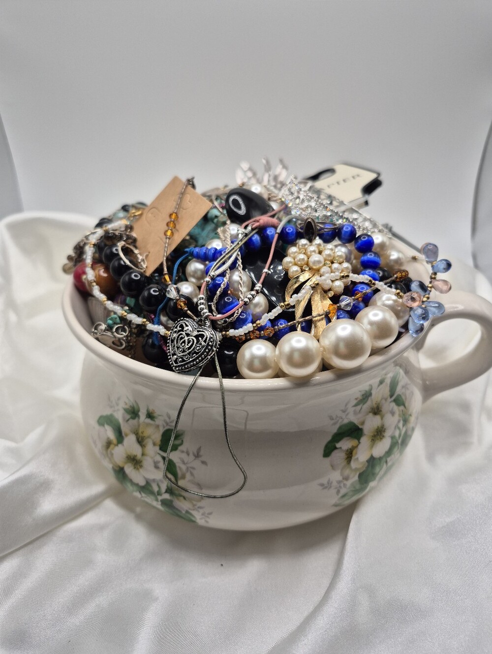Jewelry Lot - Some Sterling Guaranteed! Incl. Mug 7" W  Jar
